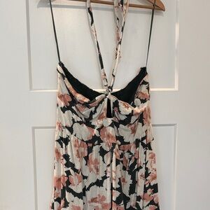 Abercrombie & Fitch Black Dress with Blush Floral Print